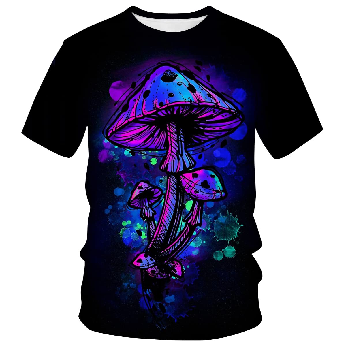Lurhonp Men's Hippy Mushroom T-Shirt Novelty Graphic Fashion Tee Shirts