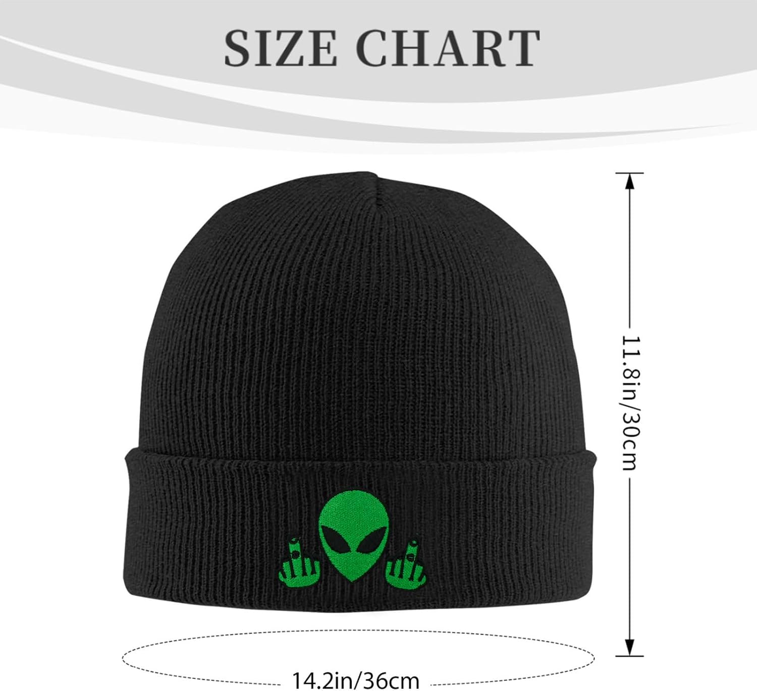 Fish Embroidery Beanie Hat Winter Warm Knit Cuffed Skull Cap for Women Men