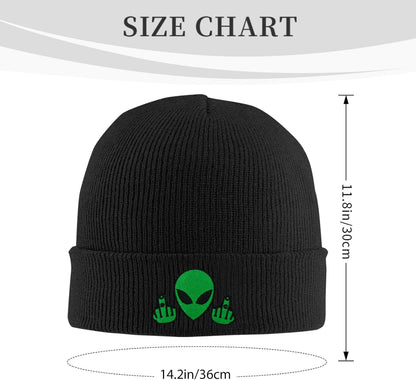 Fish Embroidery Beanie Hat Winter Warm Knit Cuffed Skull Cap for Women Men