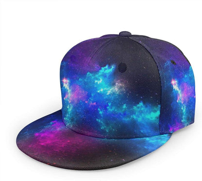 Baseball Cap Men Women - Rainbow Tie Dye Adjustable 3D Printed Snapback Flat Bill Hip Hop Hat