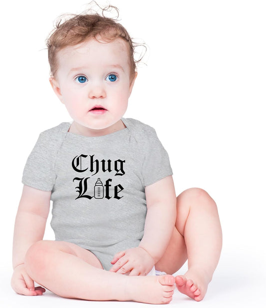AW Fashions Chug Life Baby Bodysuit Funny, Cute, and Comfortable Infant Apparel - Trendy Newborn Clothing