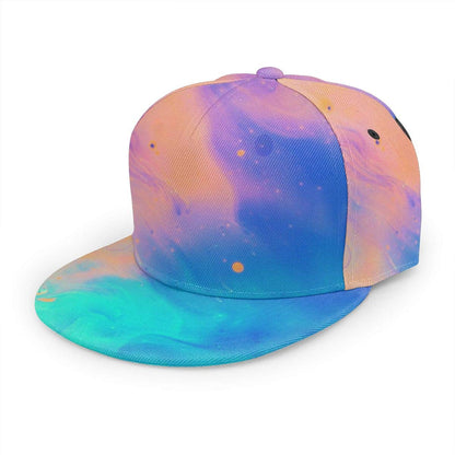 Baseball Cap Men Women - Rainbow Tie Dye Adjustable 3D Printed Snapback Flat Bill Hip Hop Hat
