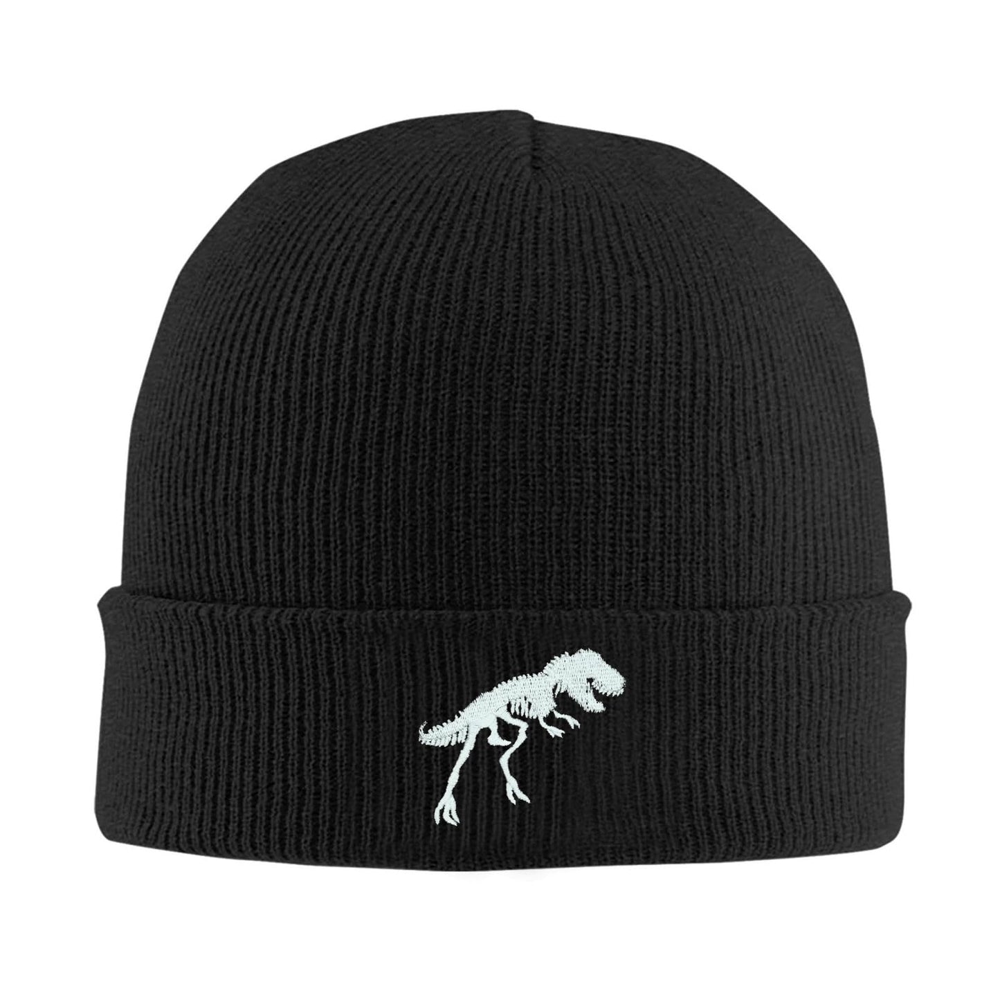 Fish Embroidery Beanie Hat Winter Warm Knit Cuffed Skull Cap for Women Men