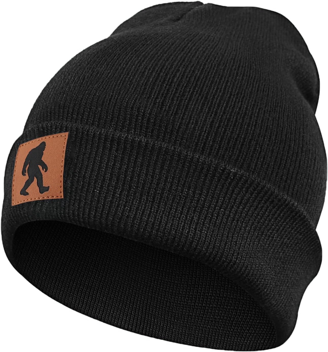 Bigfoot Beanie for Men - Sasquatch Hat Winter Knit Cuffed Beanie for Women - Bigfoot Gifts for Christmas & New Year