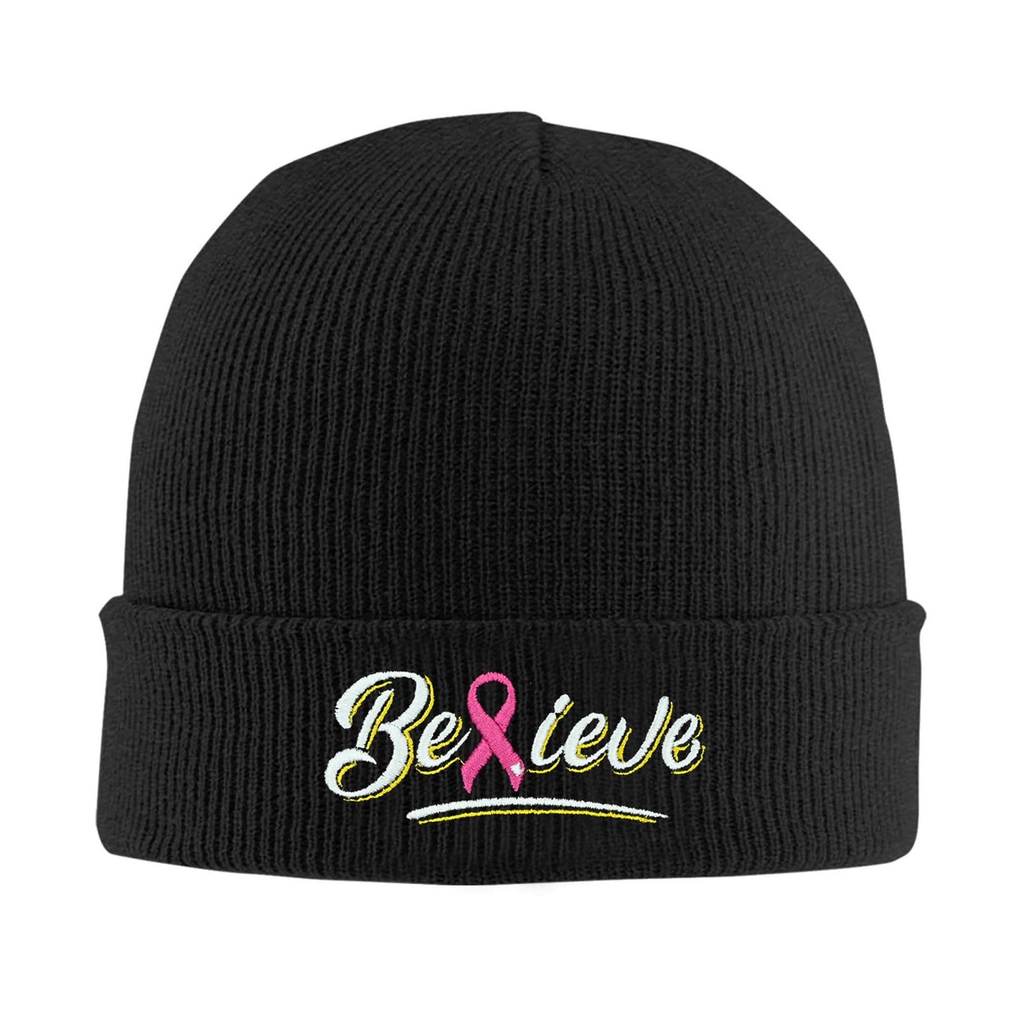 Fish Embroidery Beanie Hat Winter Warm Knit Cuffed Skull Cap for Women Men