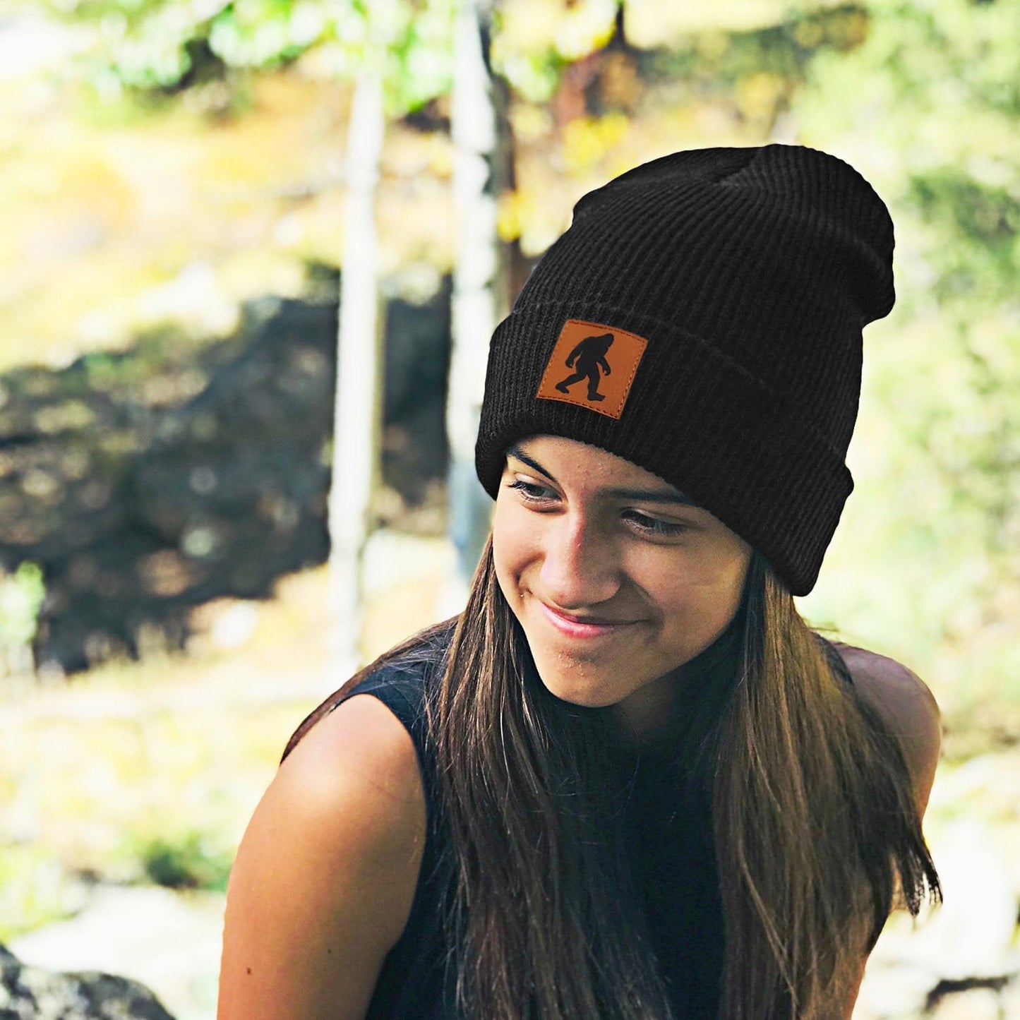 Bigfoot Beanie for Men - Sasquatch Hat Winter Knit Cuffed Beanie for Women - Bigfoot Gifts for Christmas & New Year