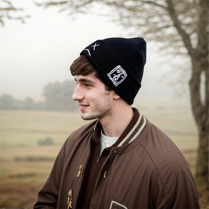 Fashion Beanie for Men Beanies Women,Warm Winter Hats for Men Embroidery Unisex Knit Hat Skull Cap