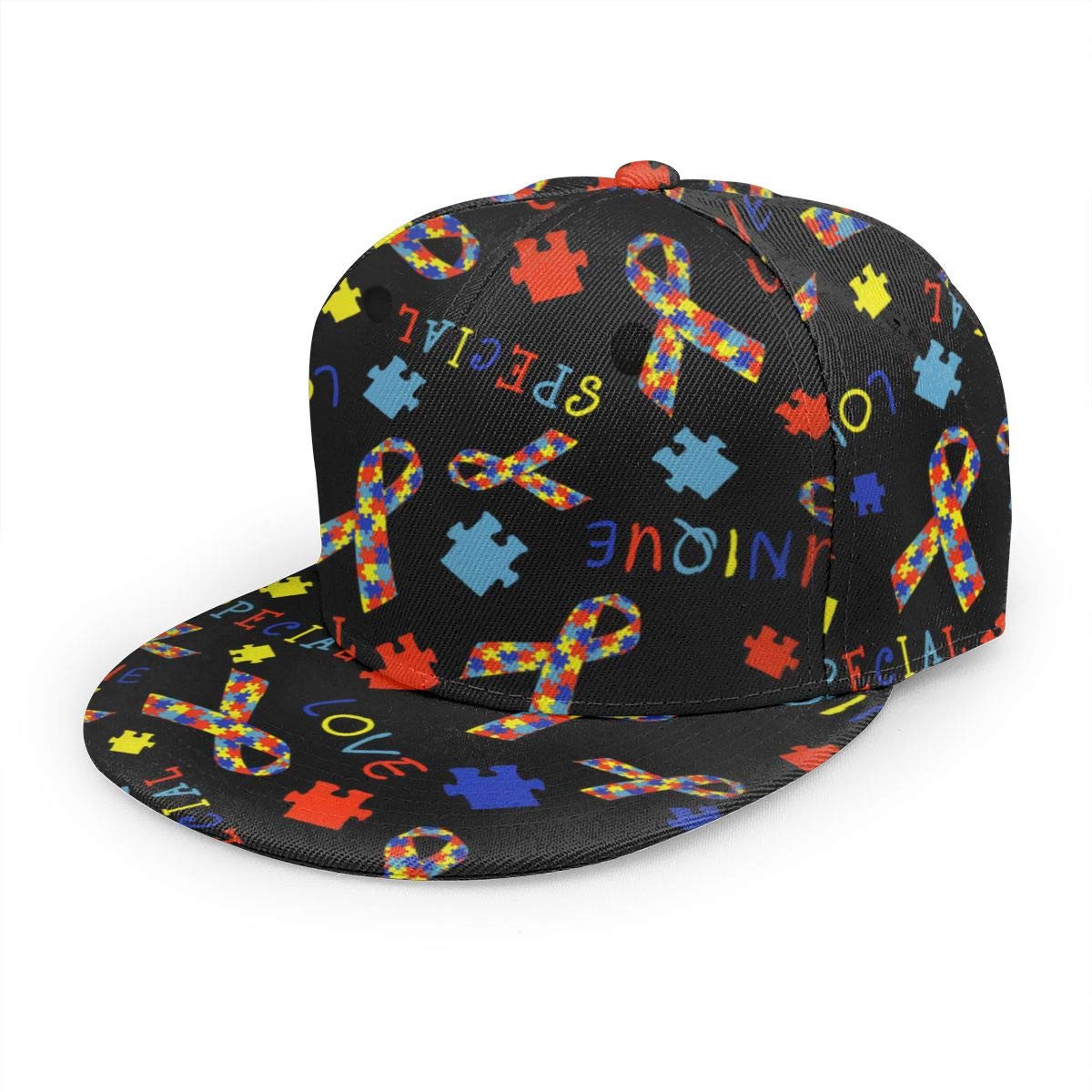 Baseball Cap Men Women - Rainbow Tie Dye Adjustable 3D Printed Snapback Flat Bill Hip Hop Hat