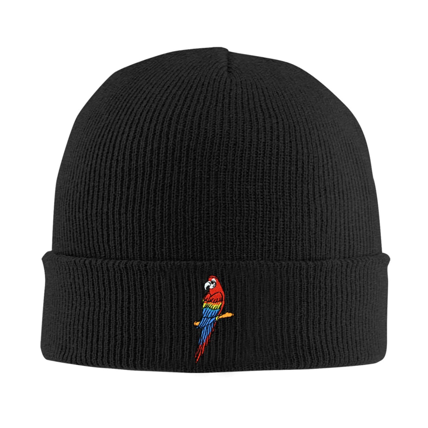 Fish Embroidery Beanie Hat Winter Warm Knit Cuffed Skull Cap for Women Men