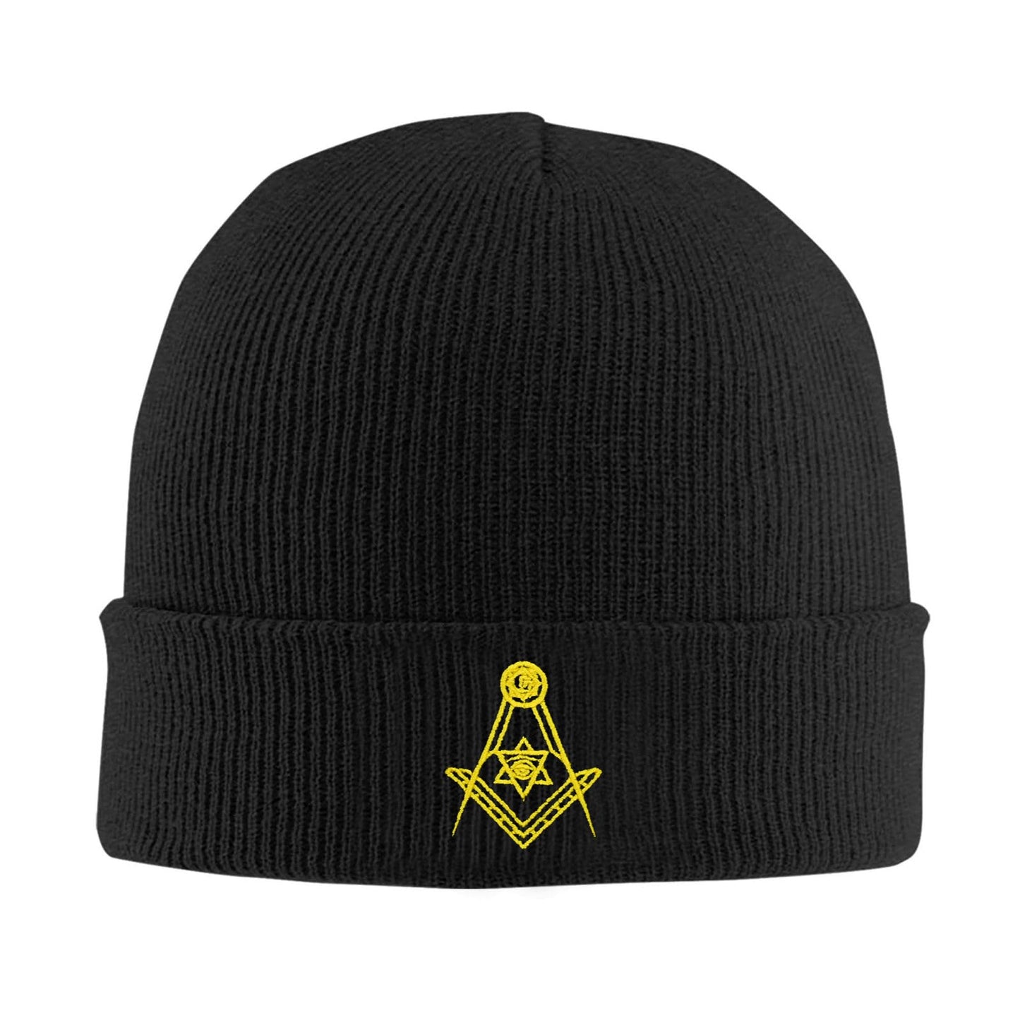 Fish Embroidery Beanie Hat Winter Warm Knit Cuffed Skull Cap for Women Men