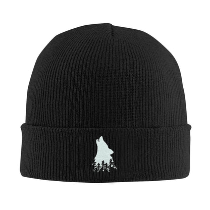 Fish Embroidery Beanie Hat Winter Warm Knit Cuffed Skull Cap for Women Men