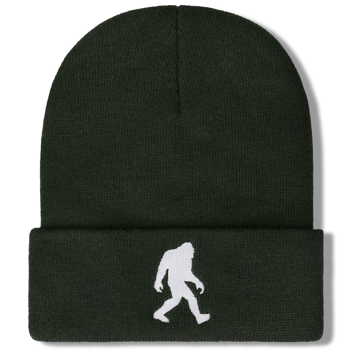 Bigfoot Beanie for Men - Sasquatch Hat Winter Knit Cuffed Beanie for Women - Bigfoot Gifts for Christmas & New Year