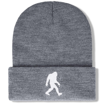 Bigfoot Beanie for Men - Sasquatch Hat Winter Knit Cuffed Beanie for Women - Bigfoot Gifts for Christmas & New Year
