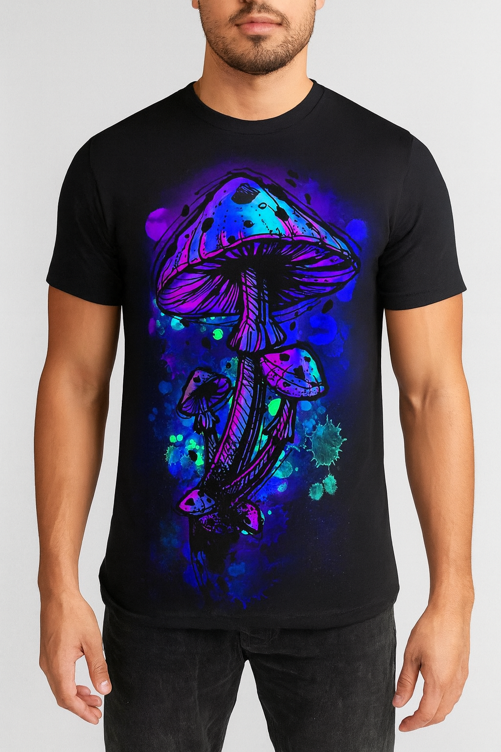 Hippy Mushroom T-Shirt Novelty Graphic Fashion Tee Shirts